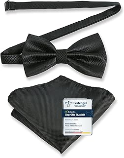 Massi Morino Bow tie antique pink with handkerchief for men Set - Suit men's bow tie for wedding - Adjustable bow tie