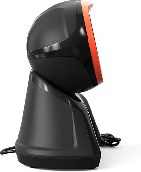 Ambir DB100 Hands Free Plug & Play Omni-Directional Desktop USB 1D, 2D and QR Barcode Scanner - Black/Orange