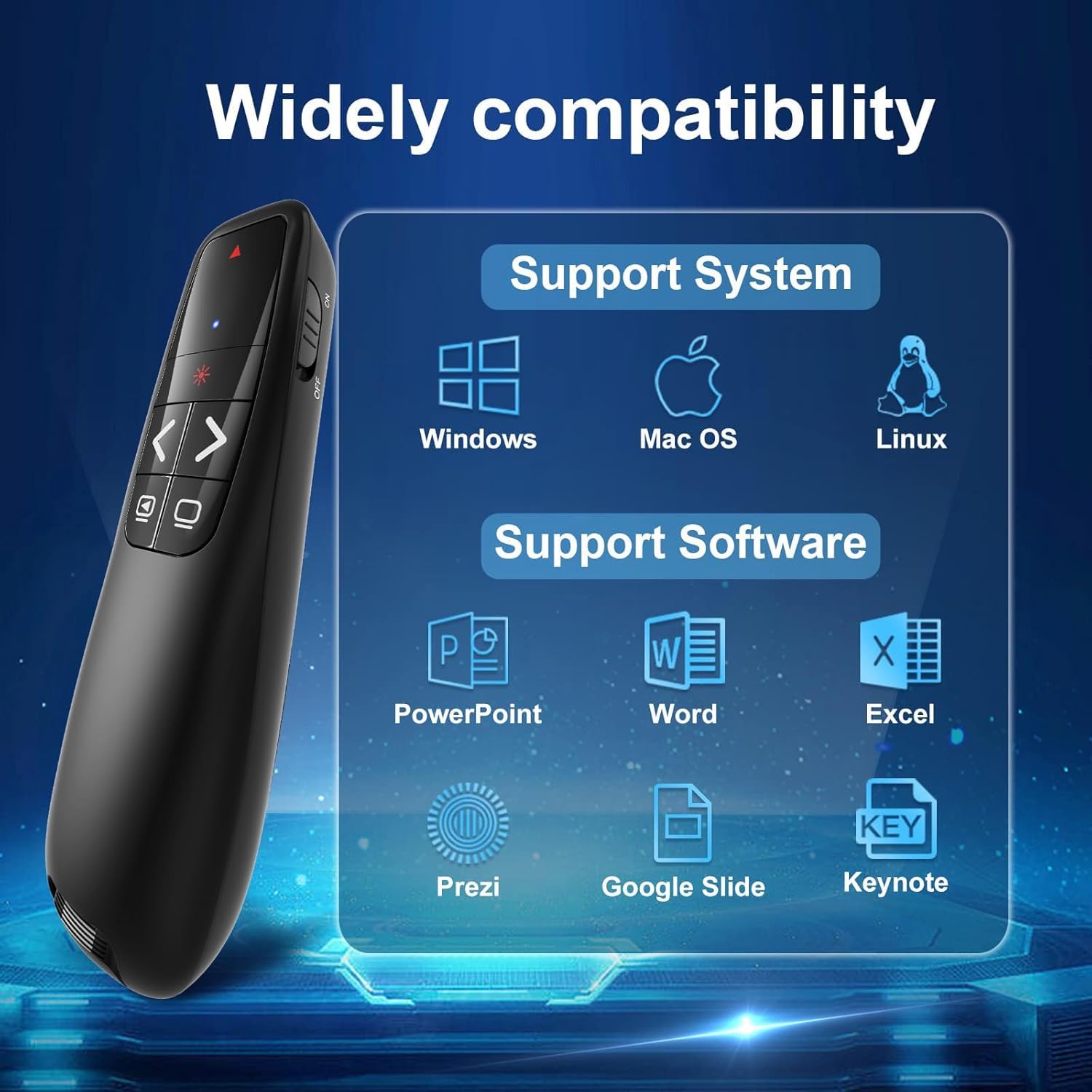 Télécommande PowerPoint 2 En 1 USB Type C - Cliqueur Présentation Sans Fil