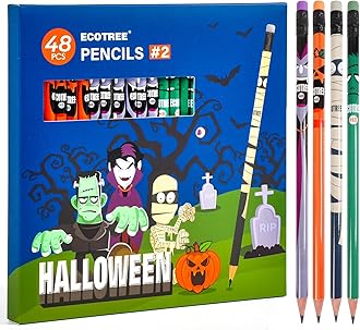 Pencils #2 Halloween Pencils Cute Pencils Number 2 Pencils Presharpened Pencils Kids Pencils School Pencils Fun Pencils, Halloween Party Favors for Kids 48 Count