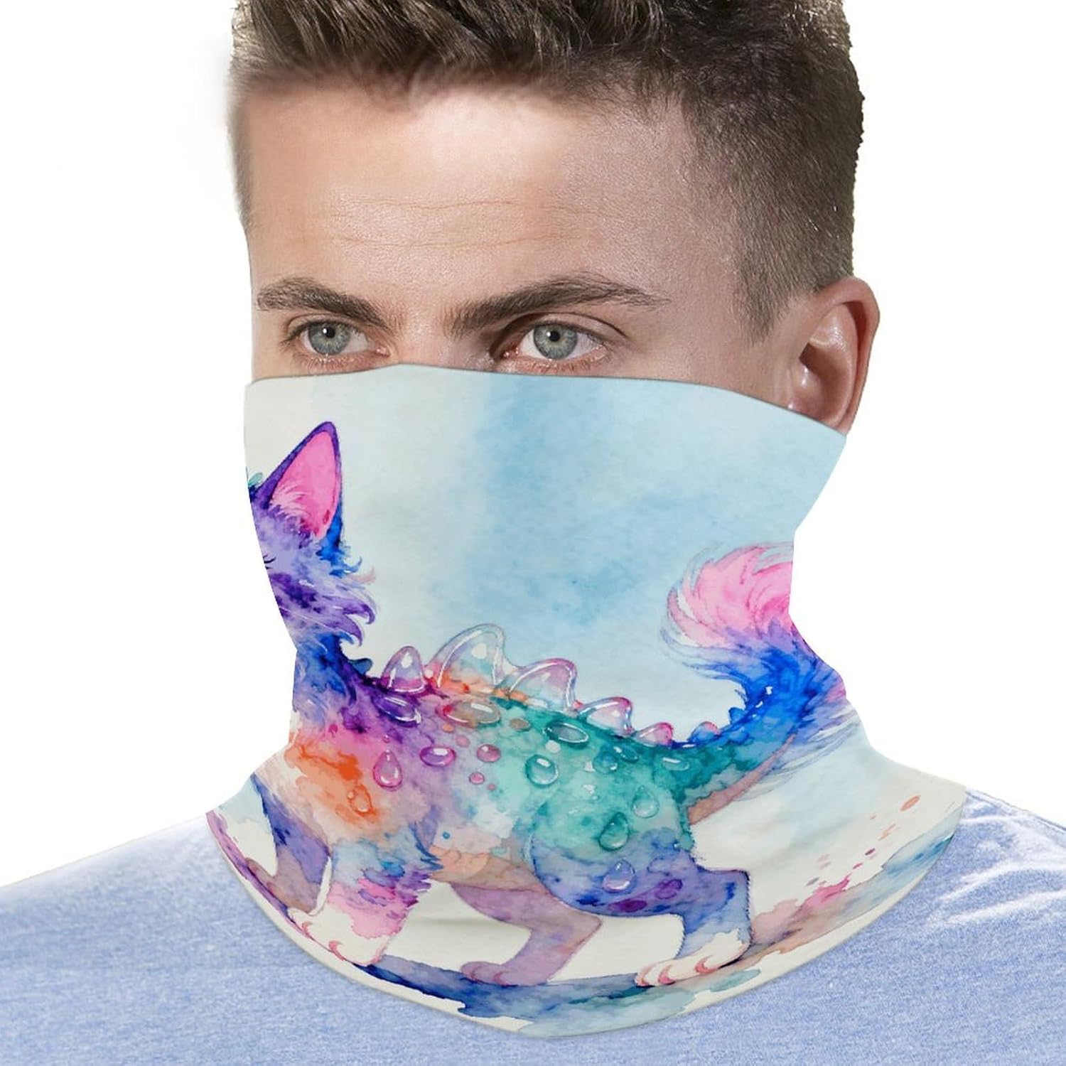 Rainbow Crystal Phantom Cat Bandana Soft Neck Breathable Headband Uv Protection Neck Gaiter Reversible Scarf Gaiter Double-Sided Head Scarf Multipurpose Headwear For Outdoor Running Hiking