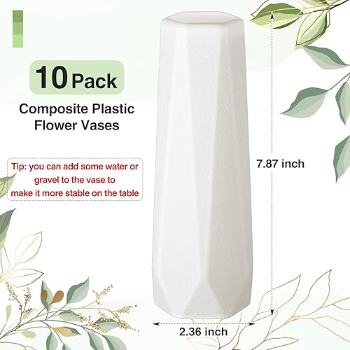 Miniatura 4 de Jarrones de plástico compuesto a granel, pequeños y altos jarrones florales cónicos para centros de mesa, florero irrompible para decoración de