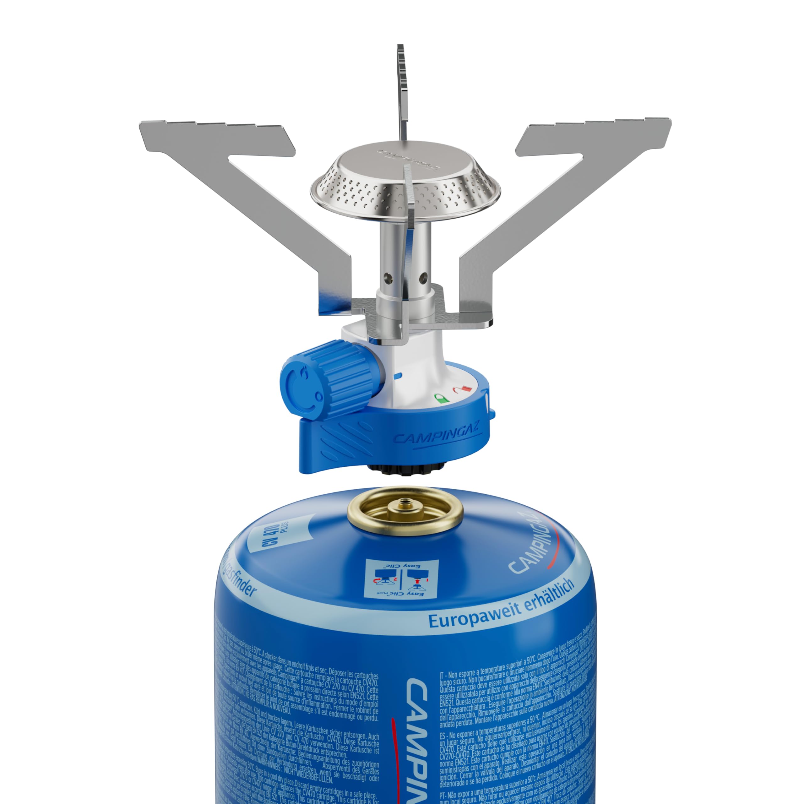 Campingaz Bleuet Connect Réchaud de camping | Avec connexion Easy Clic et fonction double verrouillage | Réchaud à gaz léger 1 brûleur | Brûleur simple | Haute puissance 1250 W | Pour camping