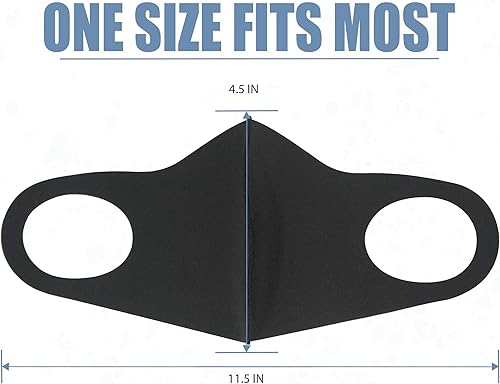 Miniatura 12 de 10 mascarillas negros con cubierta elástica para las orejas, anti-polvo, unisex, lavables, transpirables y reutilizables (adultos)