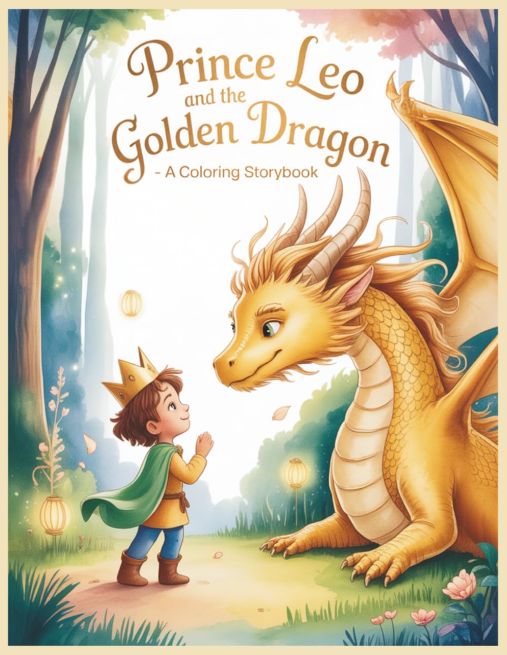 Prince Leo and the Golden Dragon - A Coloring Storybook: Learn to Read a Fairy Tale, Beginner-Friendly Font and Pages to Color