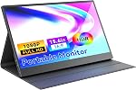 Moniteur portable 15.6 de pouce FHD 1080P 60Hz IPS Affichage, double USB-C & Mini HDMI Ports, moniteur de jeu ultra-mince avec Smart Cover, Plug & Jouer pour ordinateur portable PC Téléphone Mac PS5 Commutateur Xbox