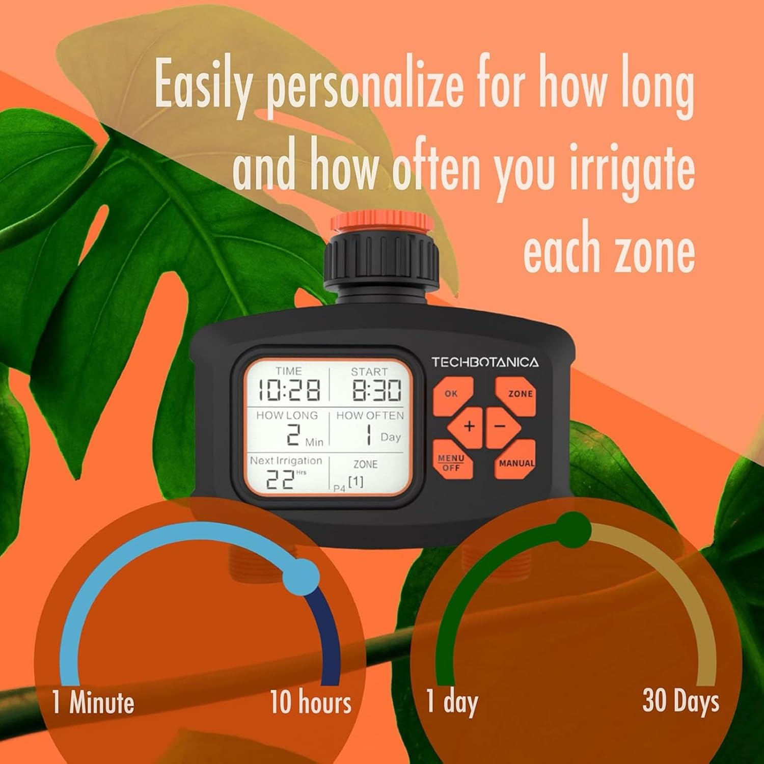 Two Zone Hose Timer Watering with 3 Separate Programs Automatic Garden Watering Systems Sprinkler Sprinkler Timer for Garden Hose