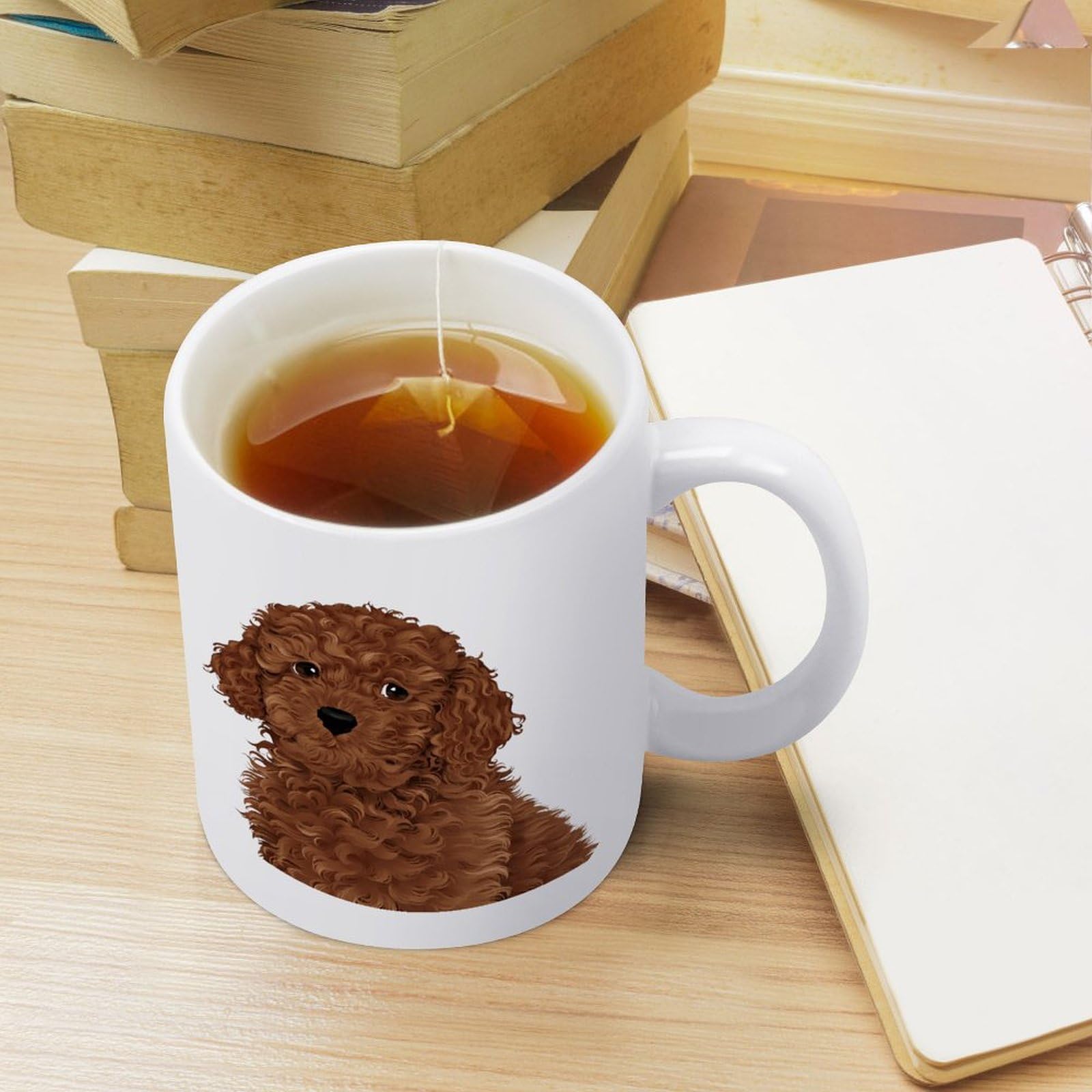Amazon.co.jp: 茶色のトイ・プードル マグカップ 350ml 電子レンジ・食