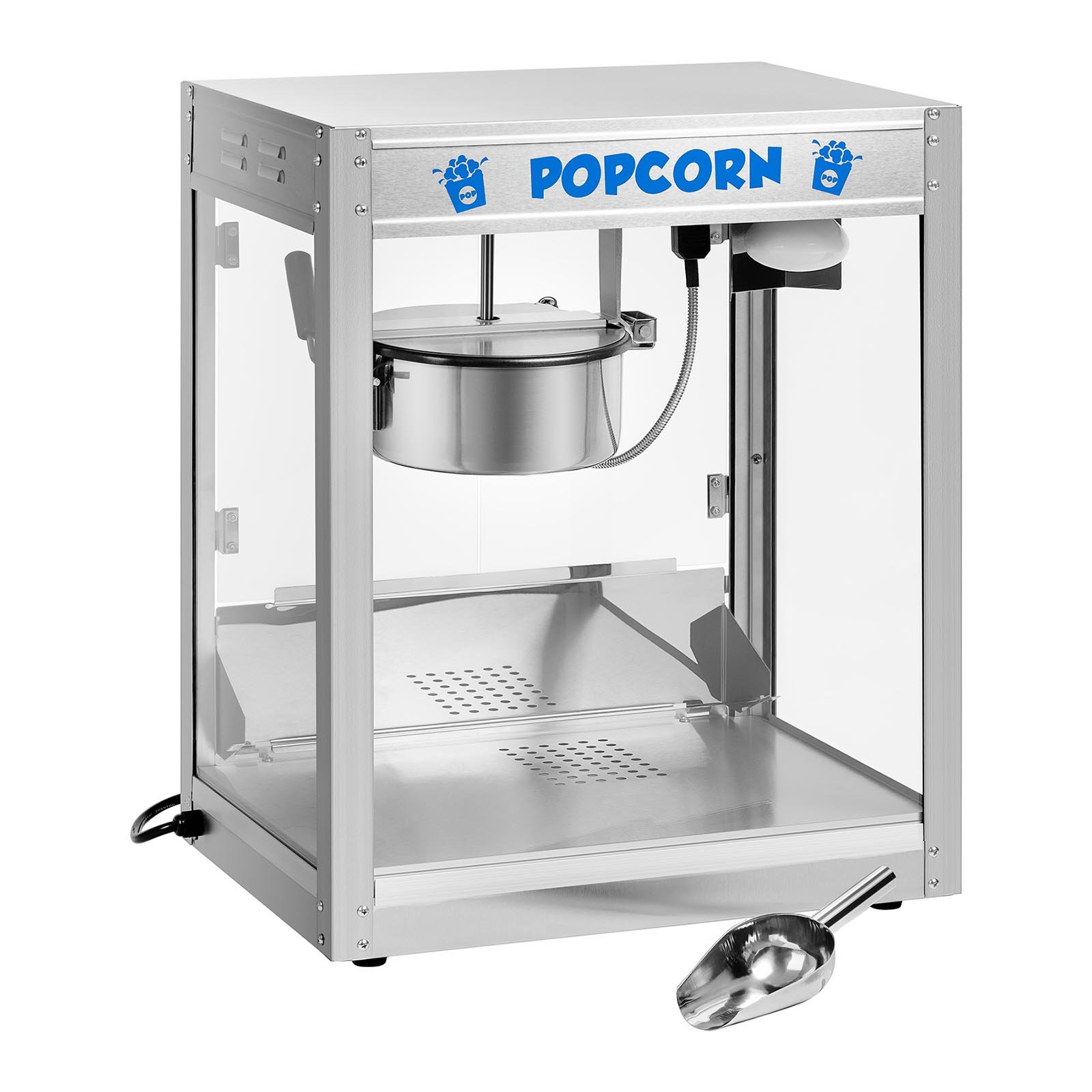 Royal Catering Palomitera Maquina de Palomitas (1350 W, aprox. 6 kg/h, Acero Inoxidable, Revestimiento antidherente) Profesional
