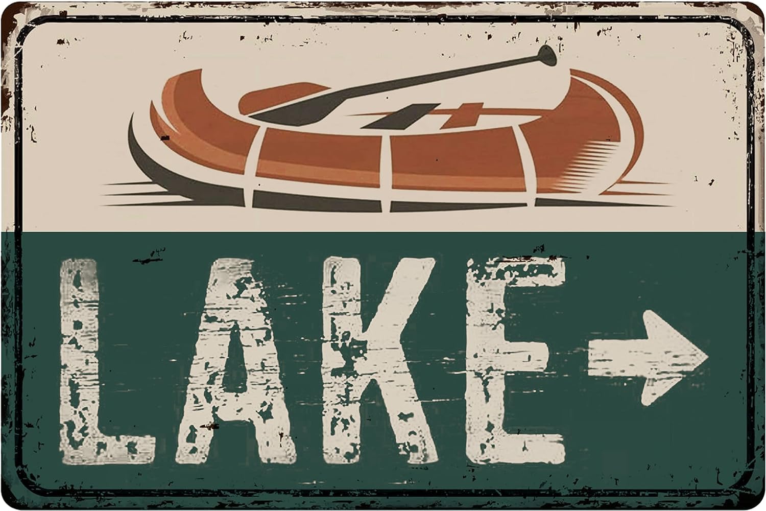 Anceky Lake Arrow Sign Primitive Country Wall Decor Sign Decor For Lake House Home Bedroom s For Lake Lover, 5.5x8 Inch
