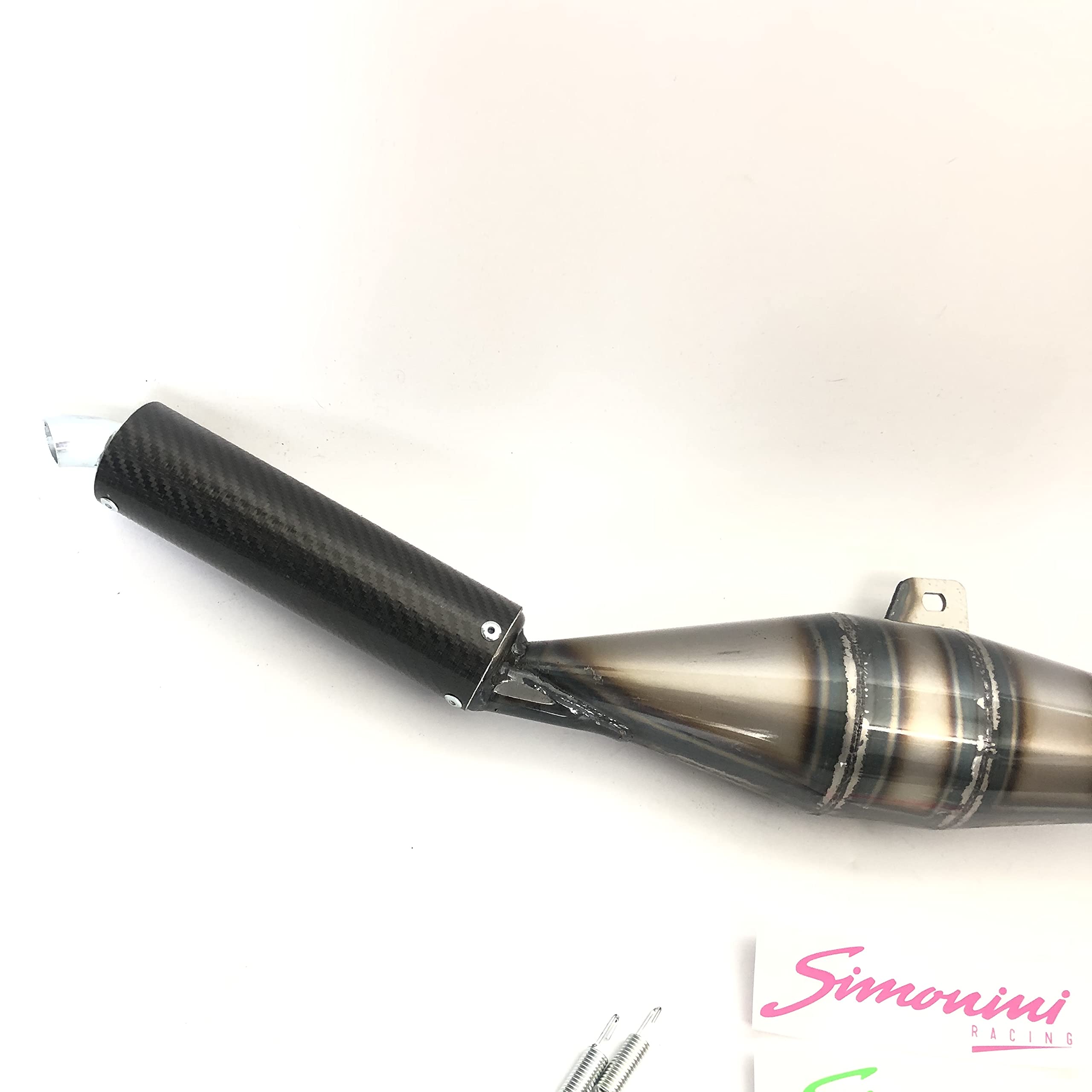 MARMITTA ESPANSIONE SIMONINI SCARICO DA 30 MM SILENZIATORE CARBONIO NERO PER CICLOMOTORE CIAO - BRAVO