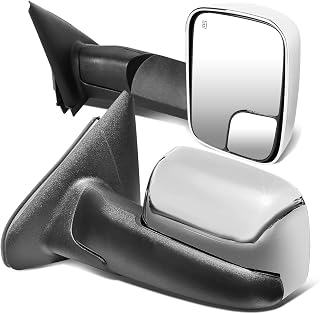 DNA Motoring TWM-012-T111-CH Pair of Chrome Cover Powered Heated Flip Up Towing Mirrors Compatible With 02-08 Ram 1500/03-09 Dodge Ram 2500 3500