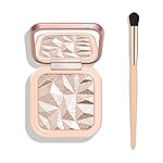 KYDA Face Highlighter Palette, High Glossy Face Illuminator Palette, Natural Glow Finish, Pearl Shimmer Smooth Baked Powder, Lasting Sparkling Rose Gold Highlighter Makeup-DAWN GLOW