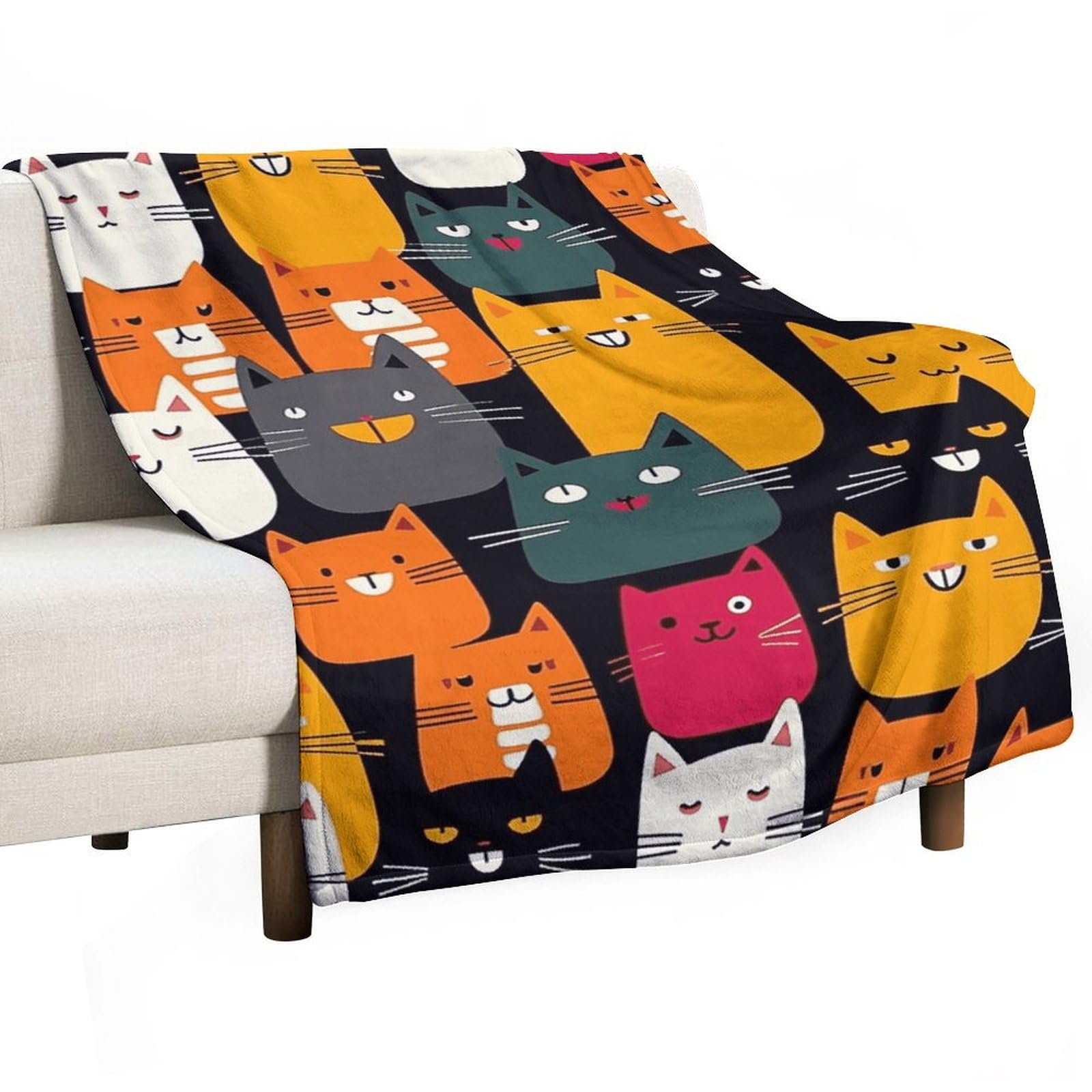 Couverture chat douce et chaude : idée cadeau déco 177x127 cm