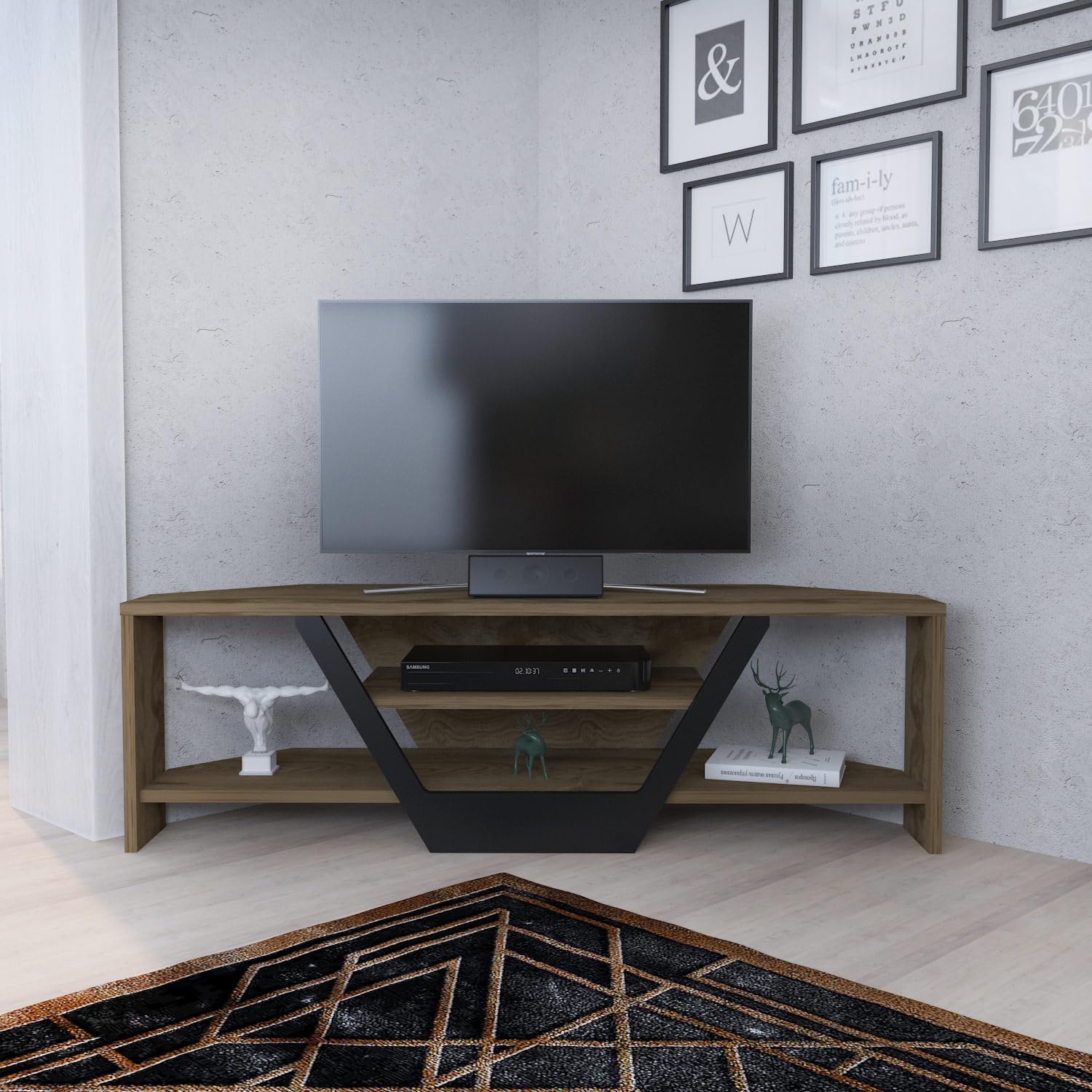Meuble TV Hanah Home Oud Oak Black pour optimiser vos soirées cinéma