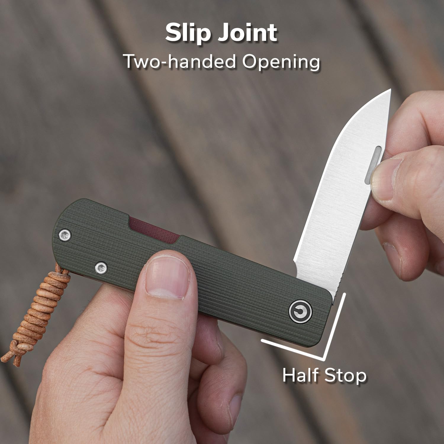CIVIVI Slippy Sendy Pocket Knife, Slip Joint Folding Knives 7.15 CM Nitro-v Blade G10 Handle, Outdoor EDC Knife C24075B-1 (Green & Red)