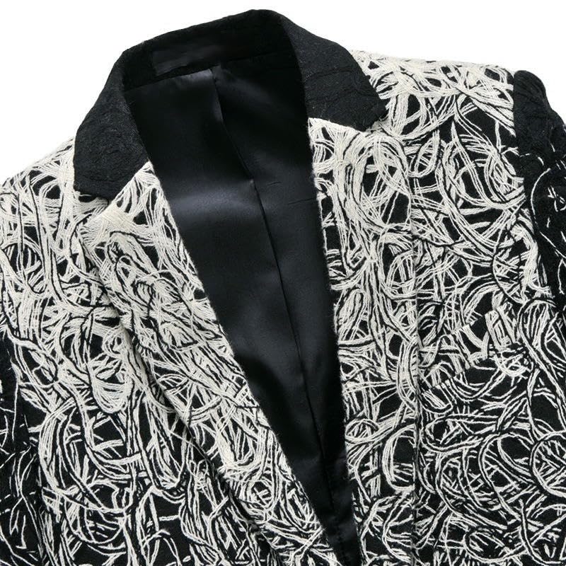 Men's Casual Slim Fit Brocade Blazer3