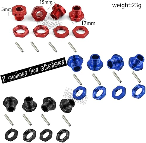 Miniatura 6 de Pieza de mejoras para 18 Typhon 4x4 3S BLX 110 Big Rock v3, tuerca de rueda de aluminio y rueda hexagonal y ranuras, llave de rueda Hops Up, color