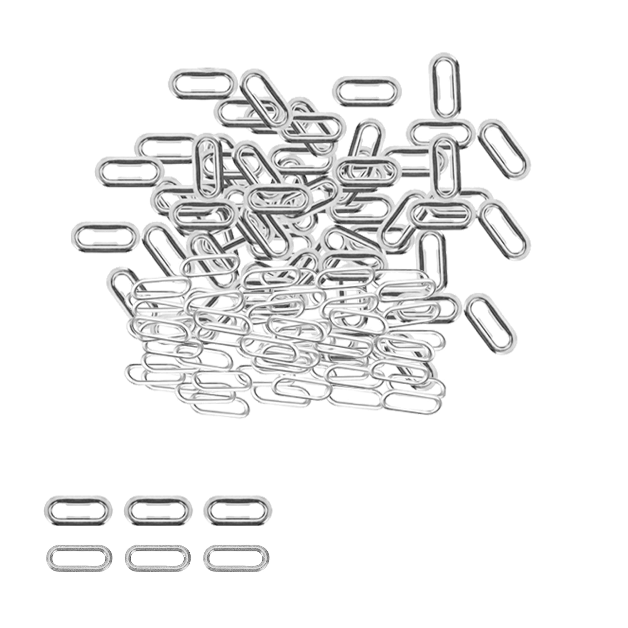 Trimming Shop Silver 10Mm Brass Eyelets Grommets Washers 50Pcs Clothing