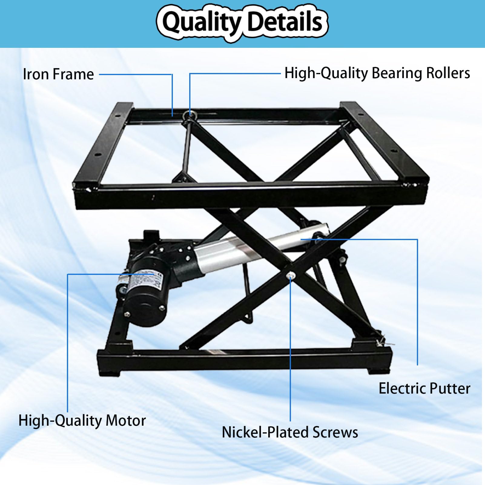 Plateforme élévatrice électrique réglable en Hauteur, Table Basse électrique élévatrice, Plateau de Travail Pliable en Fer réglable en Hauteur, Bureau d'ordinateur sans Fil