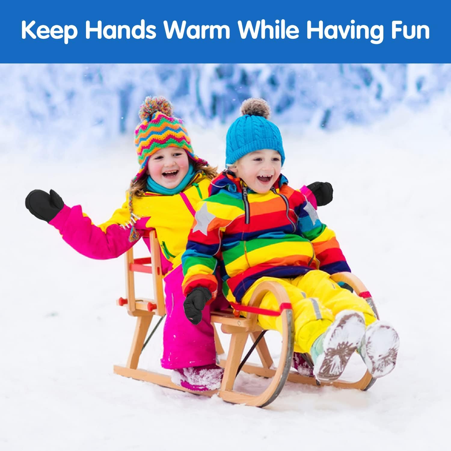 MoKo Toddler Mittens, Ski Kids Mittens, Waterproof & Windproof Mittens for Girls Boys, Thermal Warm Fleece Winter Snow Gloves for Kids : Clothing, Shoes & Jewelry