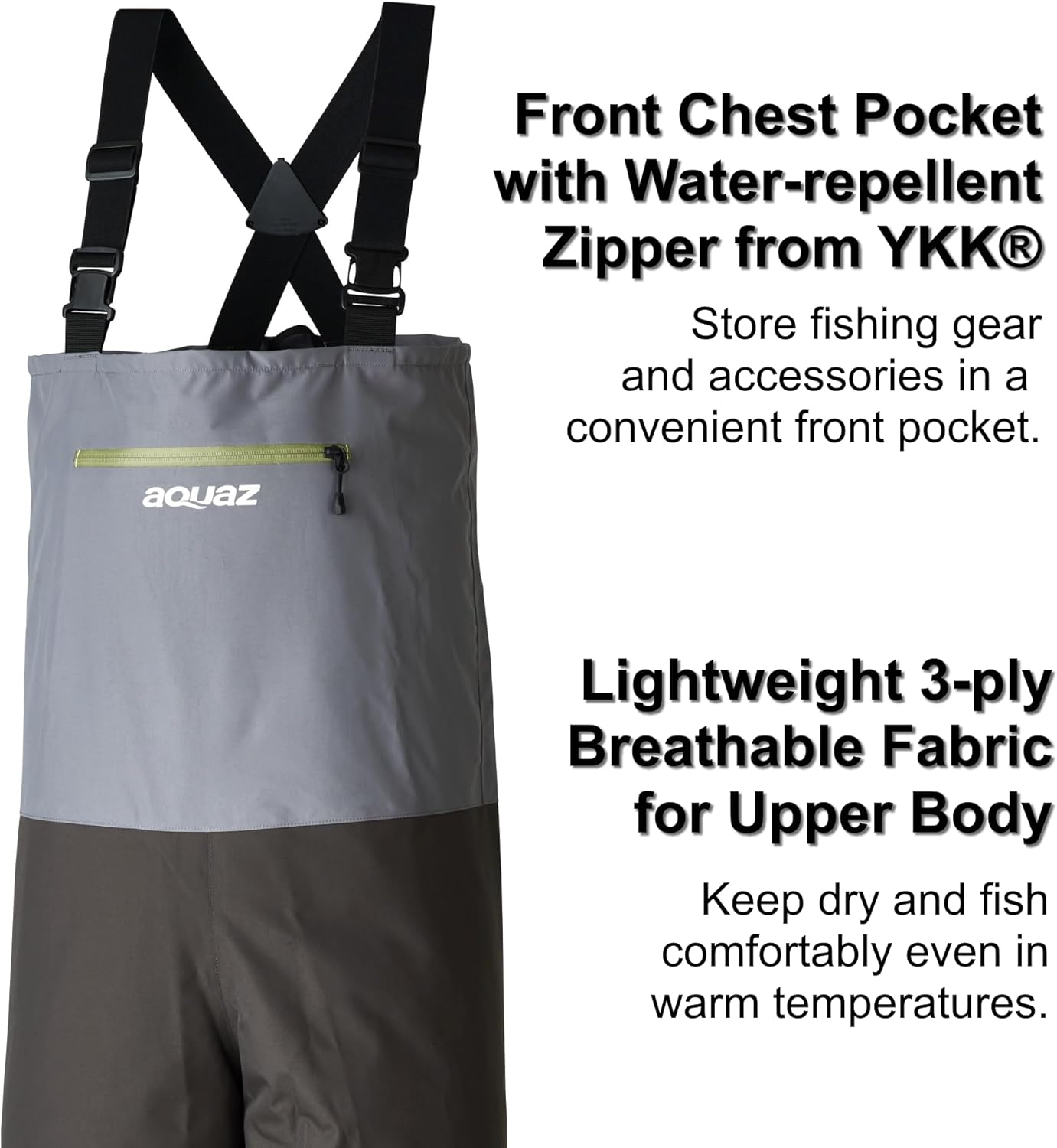 Aquaz Rogue Stockingfoot Chest Wader - Lightweight Breathable Stockingfoot Fishing Wader