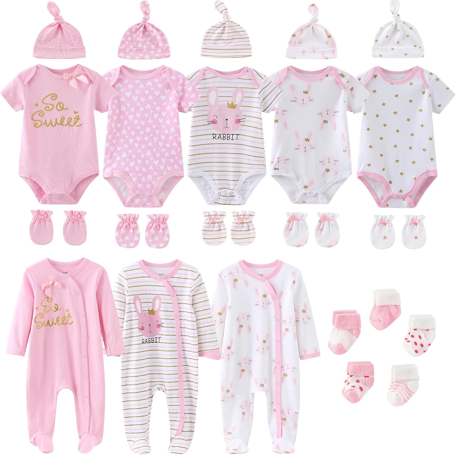 New Born Clothes Cotton Layette Gift Set Unisex Baby Outfit and Accessories Newborn...