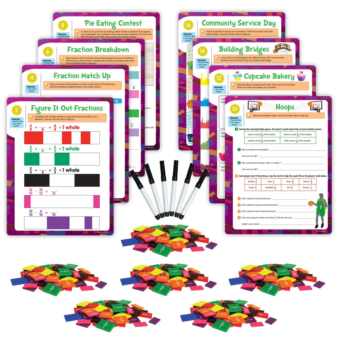 EAI Education Hands-On Math Centers: Fraction Tiles - Grade 4