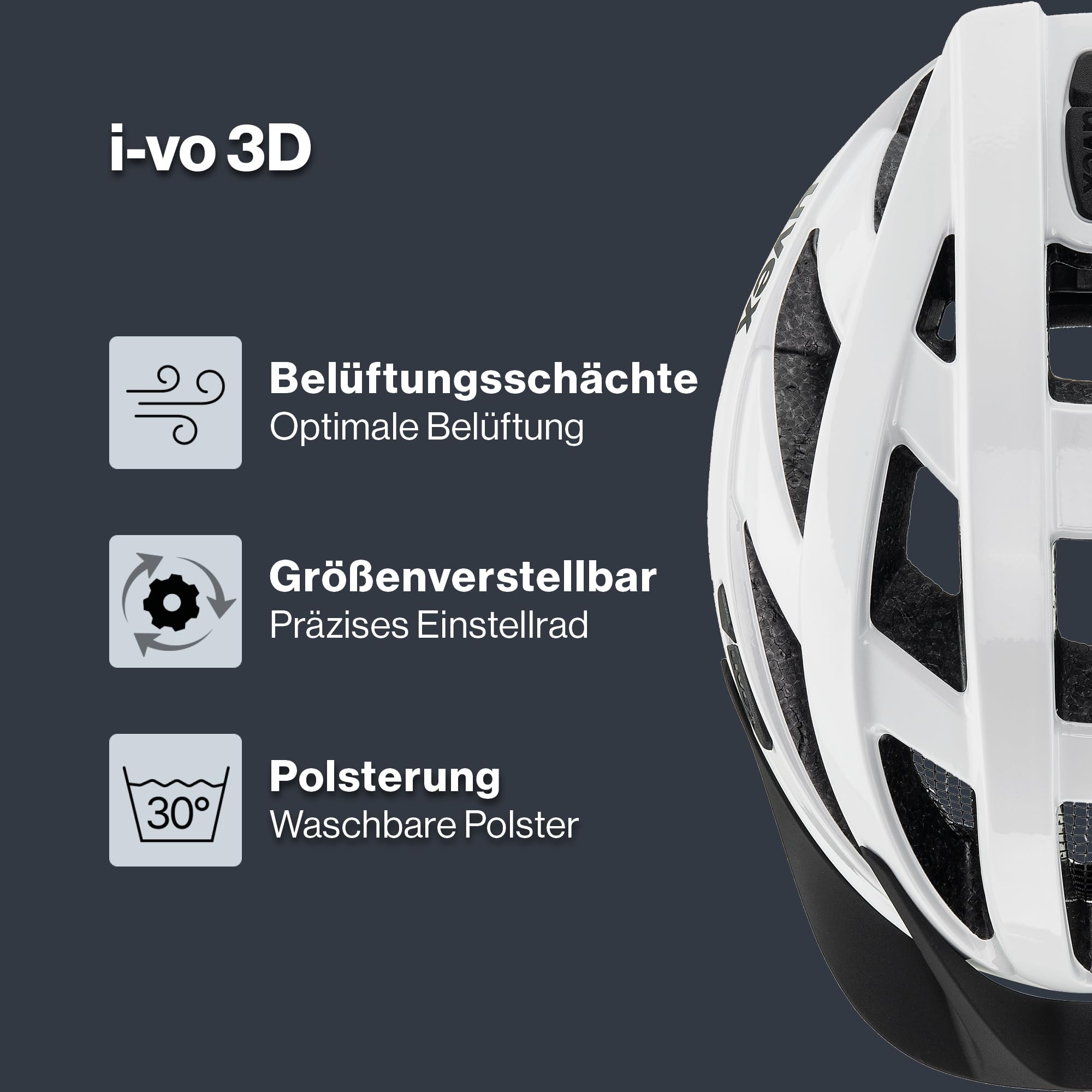 uvex i-vo 3D - Leichter Allround-Helm für Damen und Herren - individuelle Größenanpassung - erweiterbar mit LED-Licht