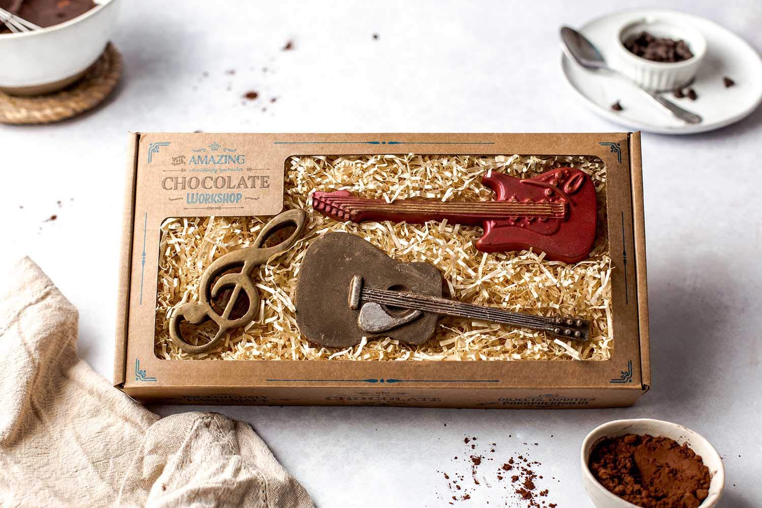 Luxury Hand-Made Chocolate Guitar Gift Set - Ultra Realistic