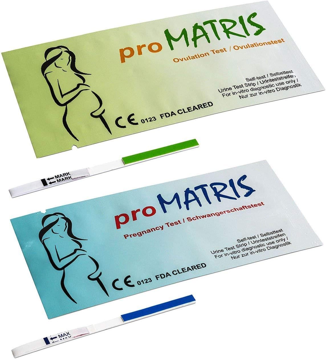 proMATRIS: 10 Ovulation + 5 Pregnancy Test Strips 10miu/ml