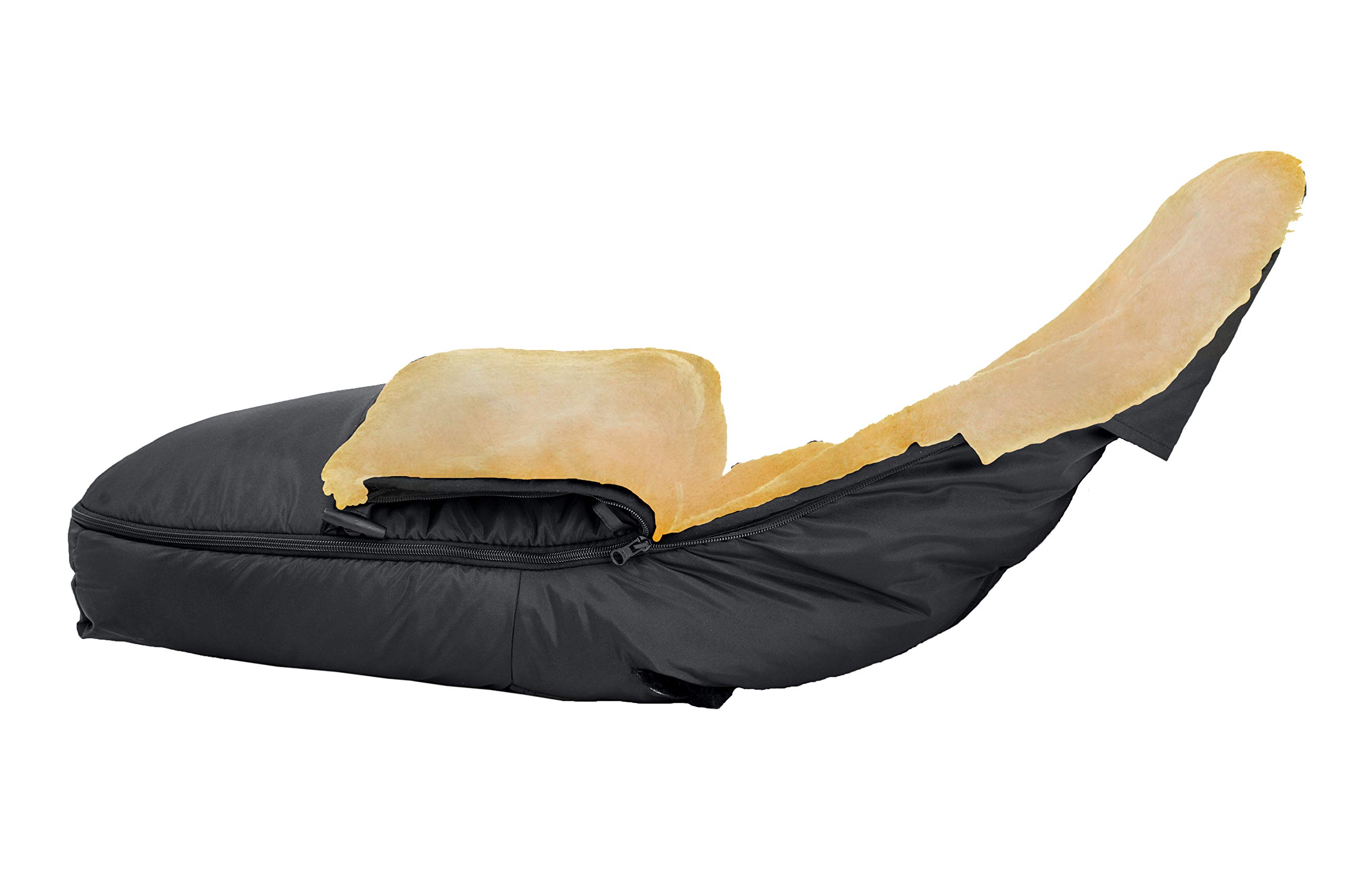 AltaBeBe Bugaboo & Joolz Chancelière d'Hiver avec Fourrure de Mouton pour Poussette 12-36 Mois Noir