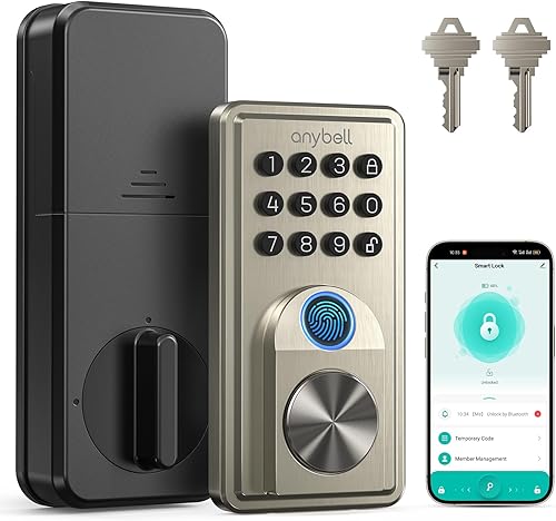 Cerradura de puerta inteligente, cerradura de puerta con huella dactilar, entrada sin llave con teclado electrónico, control de aplicación, bloqueo