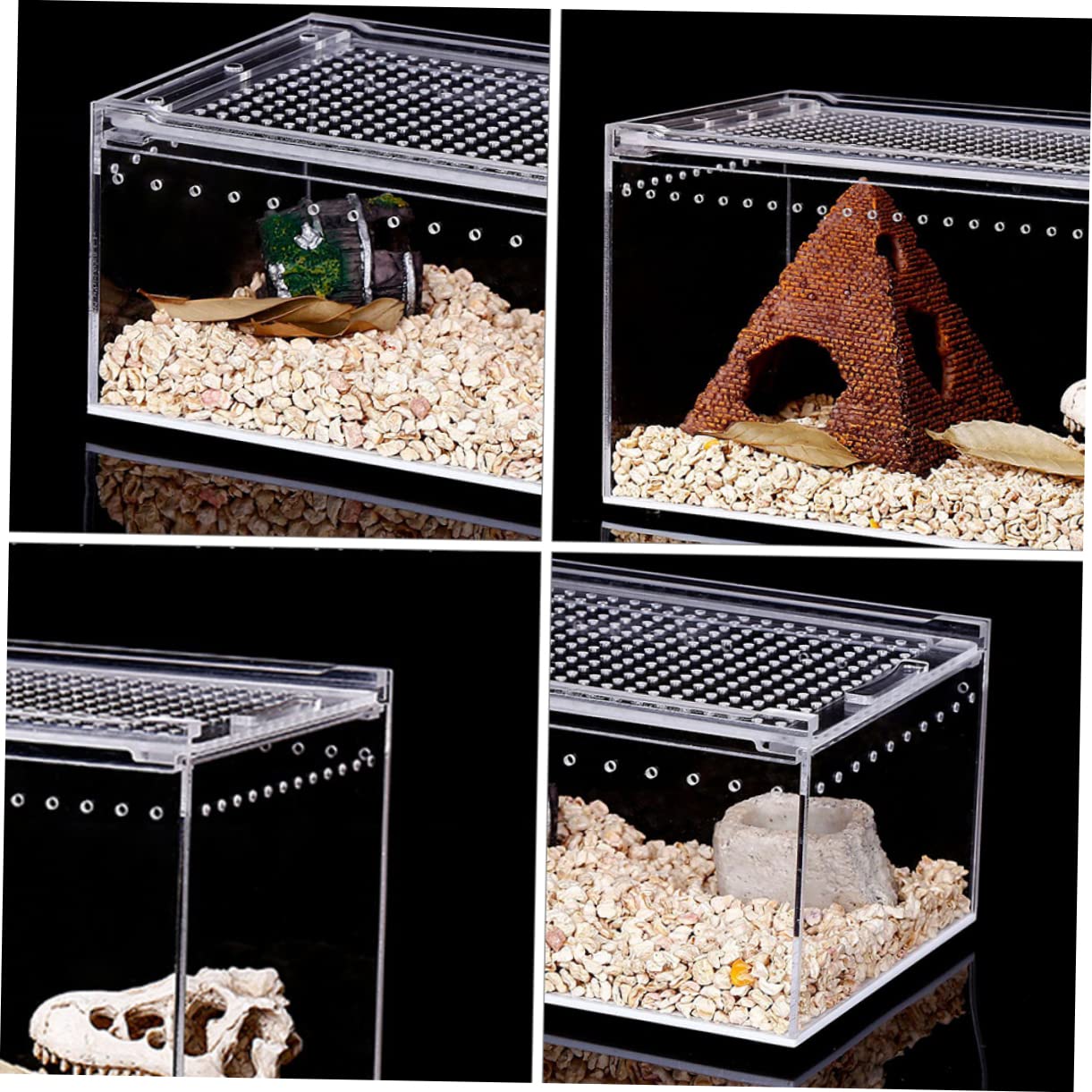 Reptilienzuchtbox aus Acryl Transparent, Auslaufsicher, EIN Stück | Montage, für Futtergabe und Sichere Haltung, Geeignet für Krabben und Schildkröten