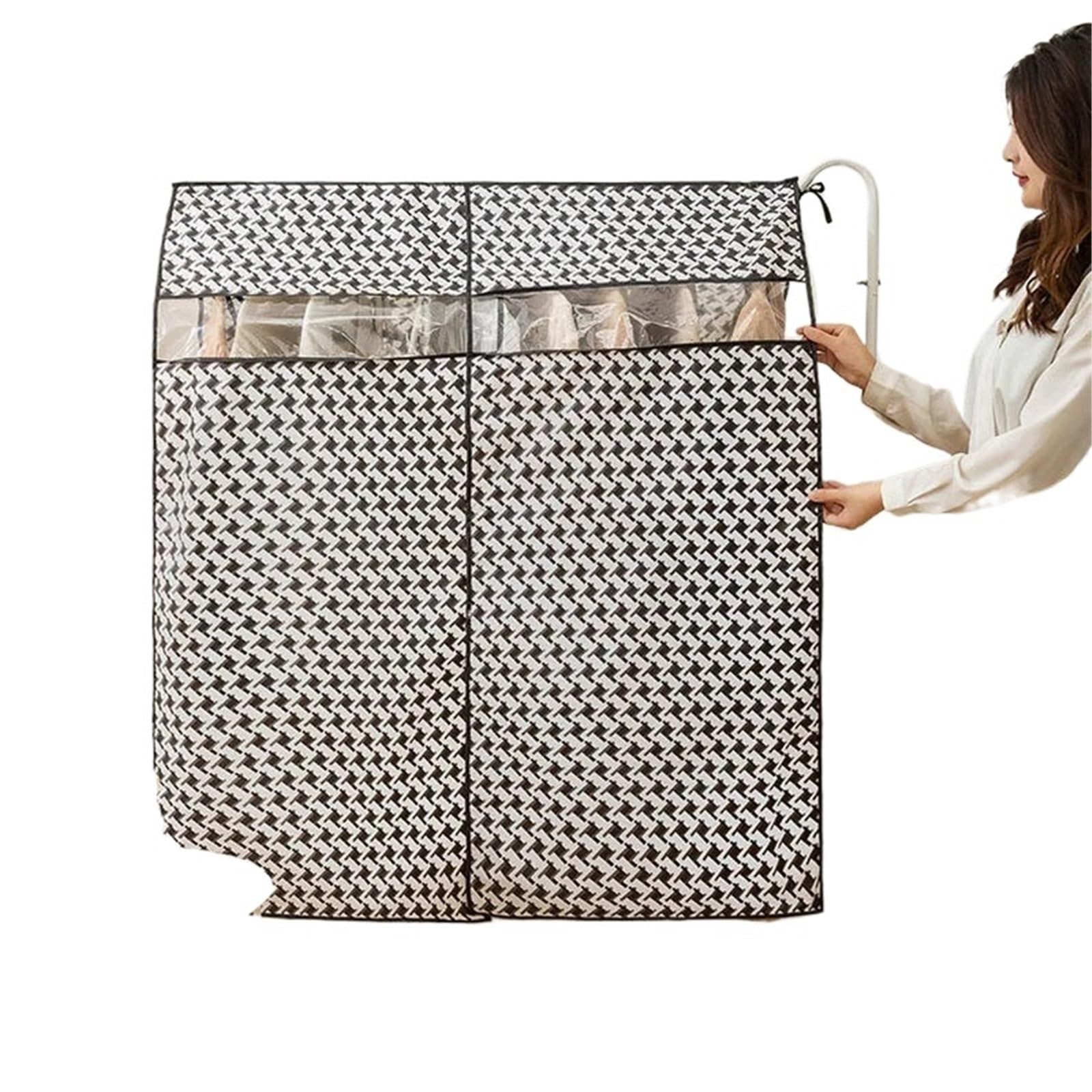 Clothes Rail Cover Clothes Hanging Dust Cover Dress Suit Coat Transparent Storage Case Wardrobe Covers Vintage Organizer(60x120cm)