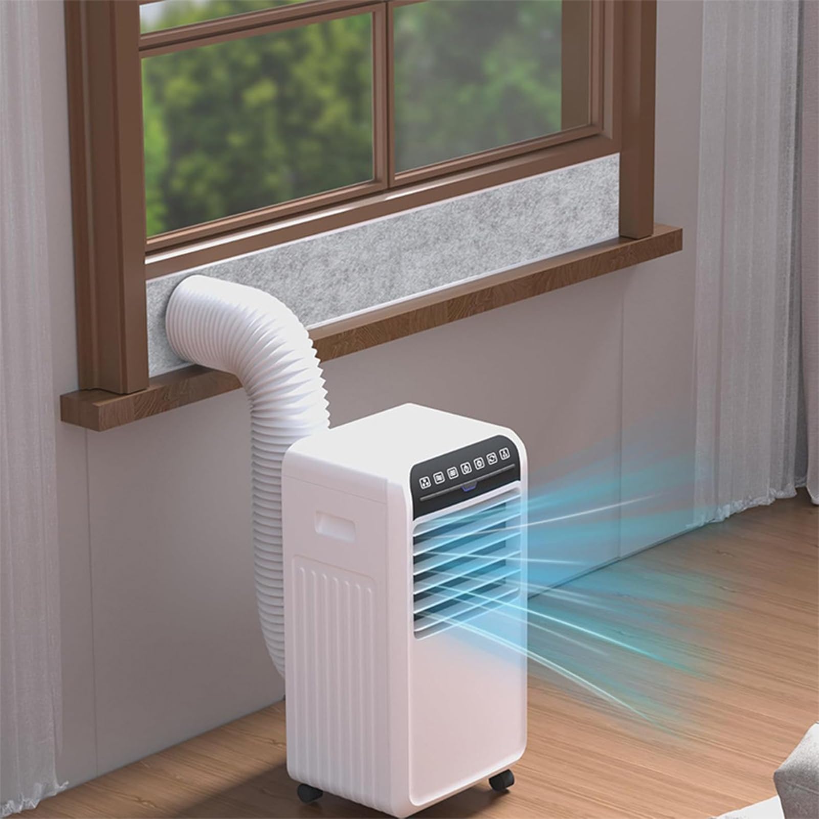 Set de aire acondicionado portátil - Partes laterales de espuma para aire acondicionado | Placa aislante para aire acondicionado | Set de ventilación y aislamiento para casa, sótano, garaje