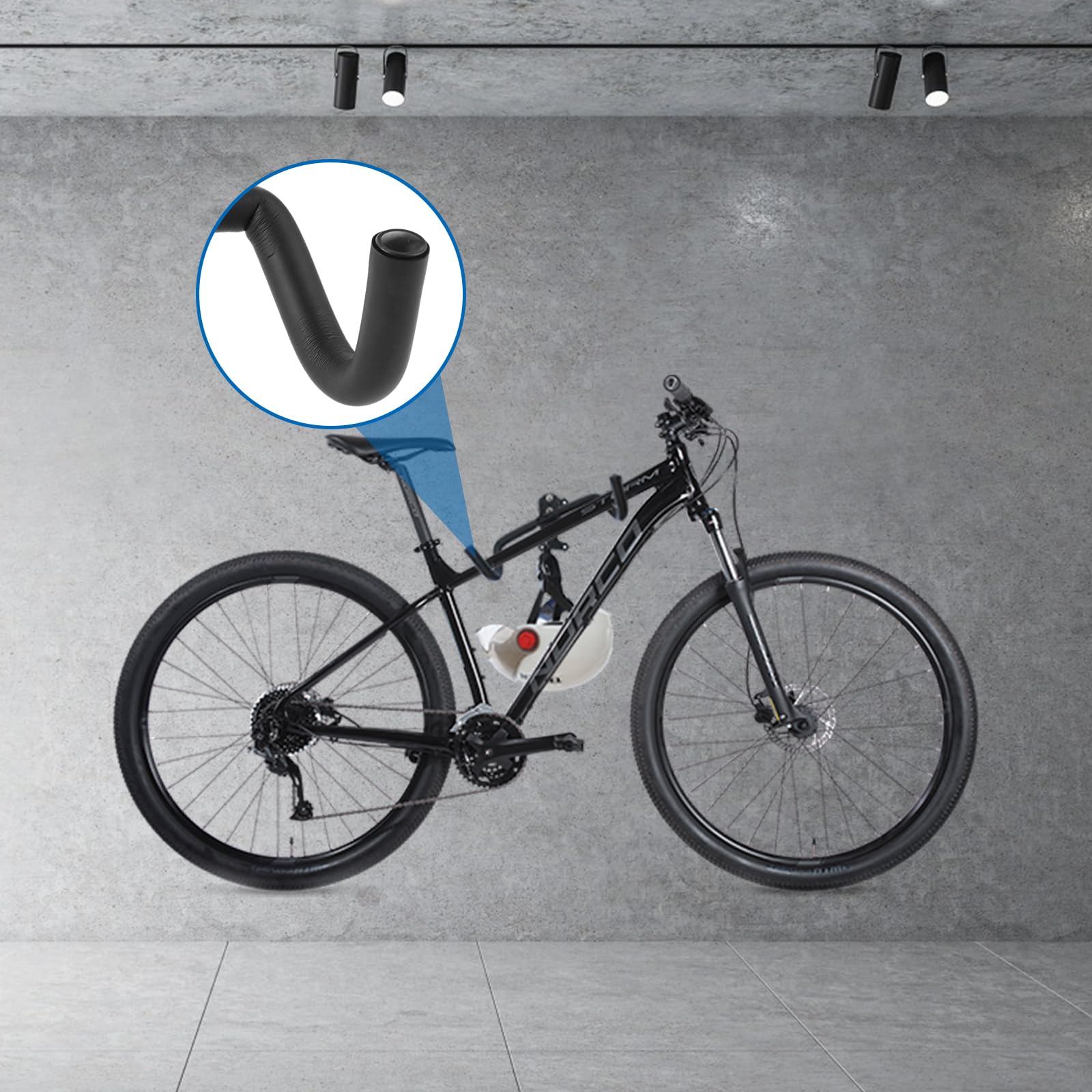 Support Mural pour Vélo Pliable et Rembourré, Porte-Vélos Mural 2 Pièces pour Garage VTT