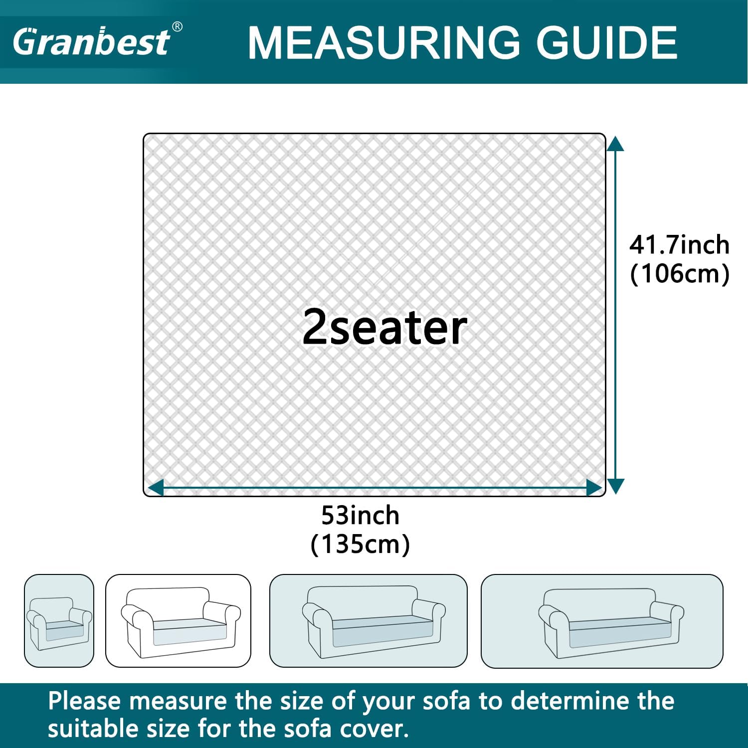 Granbest Waterproof Sofa Cover 2 Seater Non-Slip Washable 7 -