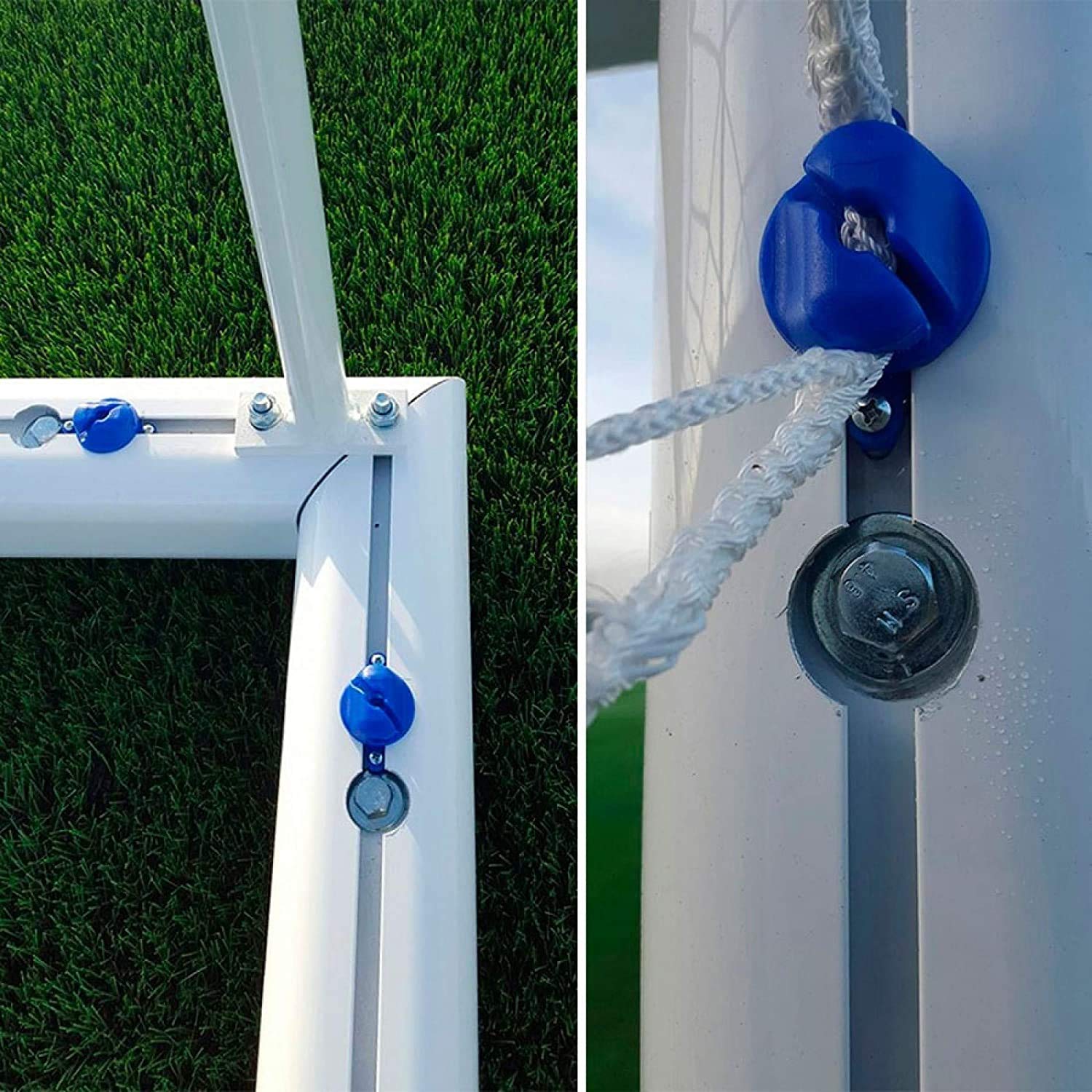 Pack de Ganchos universales antilesión para porterías de fútbol y Balonmano Color Naranja de Nylon inyectado con Tornillo autotaladrante Incluido