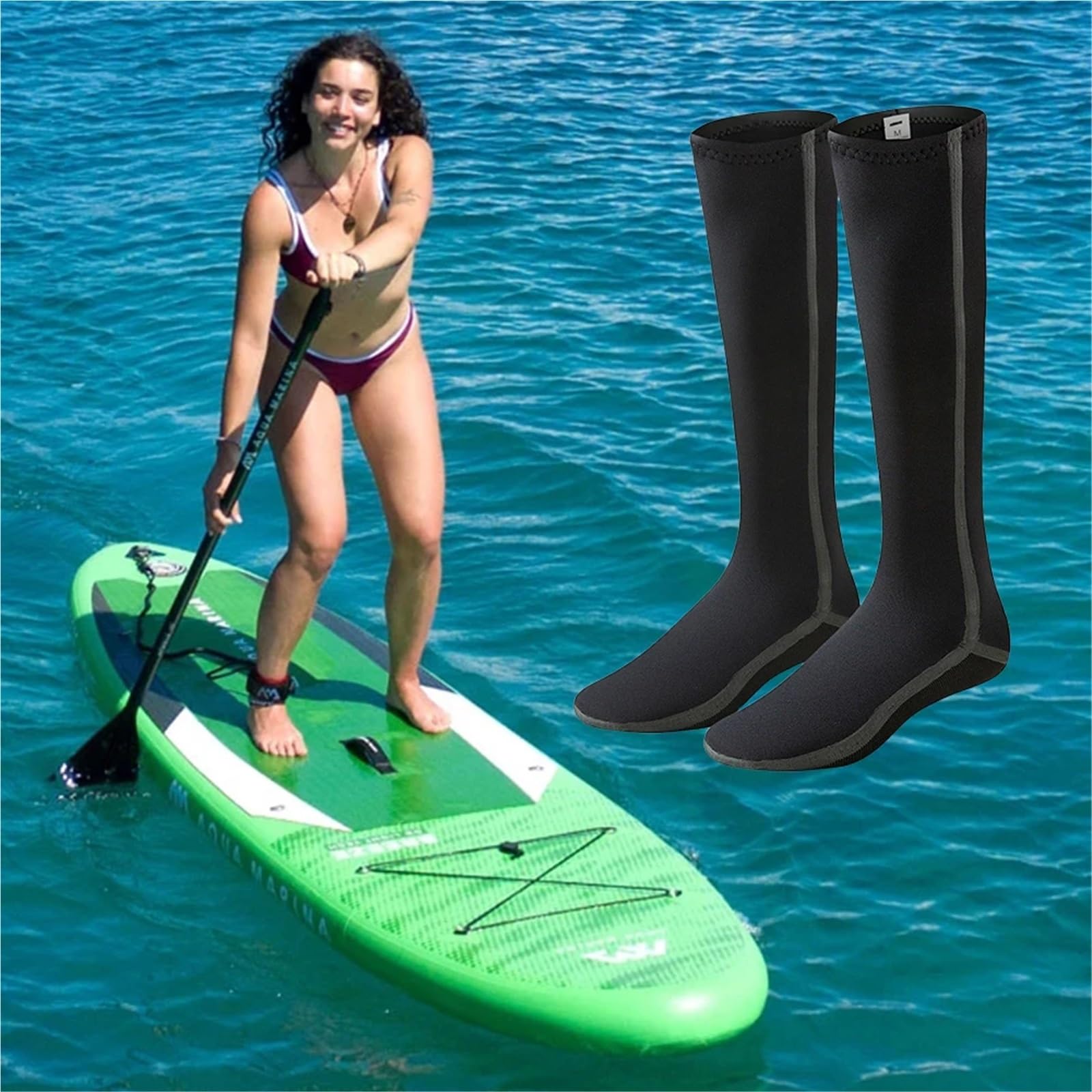 Calcetines térmicos de neopreno for natación, largos, hasta la rodilla, impermeables, for rafting y esnórquel