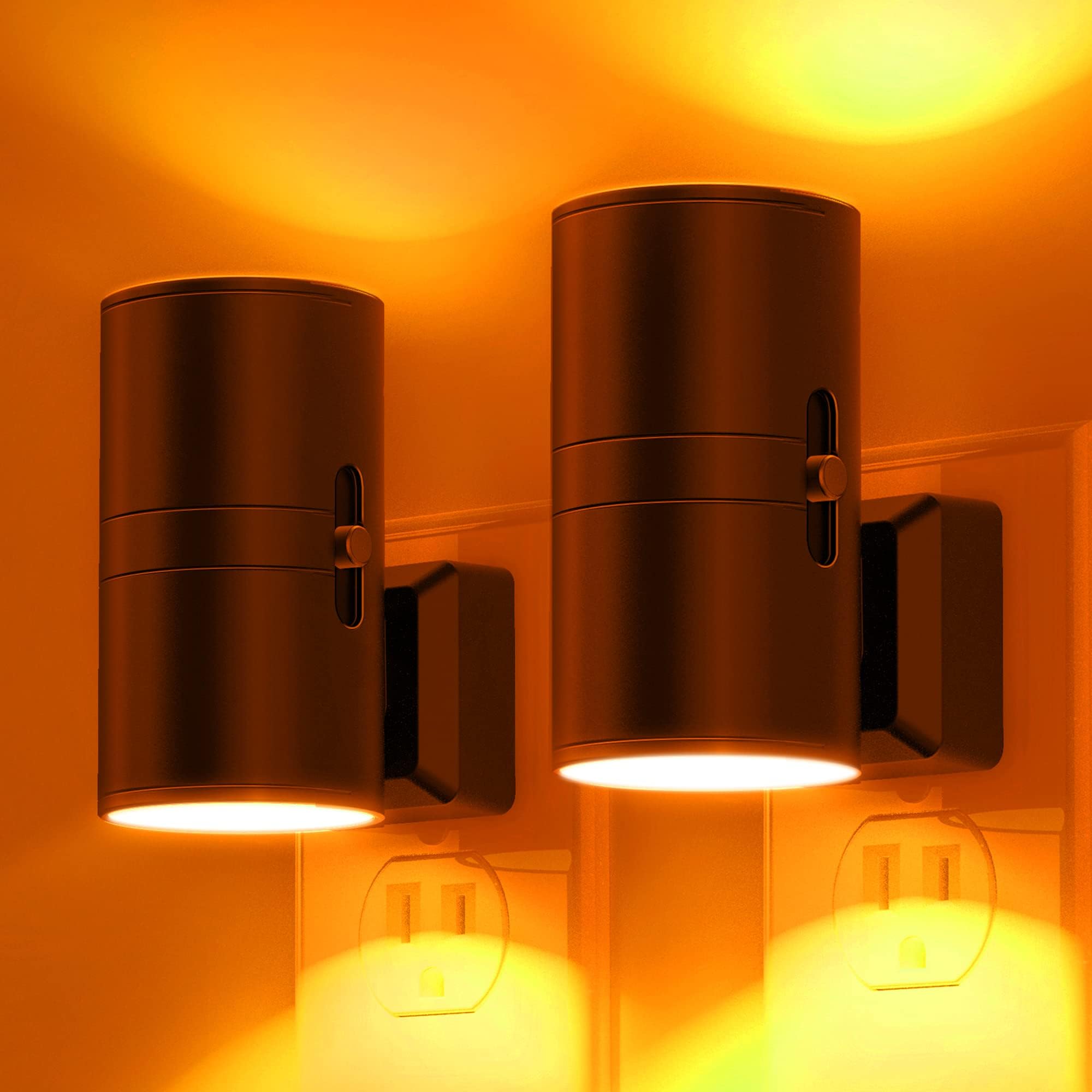L Lohas Led Amber Night Light, Dimmable Dusk To Dawn Sensor, Yellow Soft 0-100Lm, Kids Sleep Warm Light For Bedroom, Bathroom,