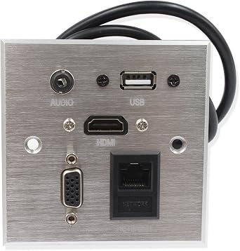 Multimedia Information Panel Outlet, Multifunctional Socket USB,hdmi,Audio,vga,net Port Wall Multi-Media Plug for Home Furnishing, Hotel, Office,