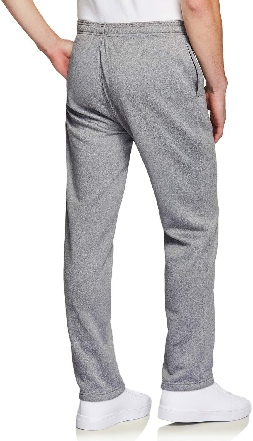 TSLA Men's Fleece Hiking Sweatpants, Thermal Regular Fit Sports Athletic Pants, Running Pants with Pockets, Chilling Light Grey, Small