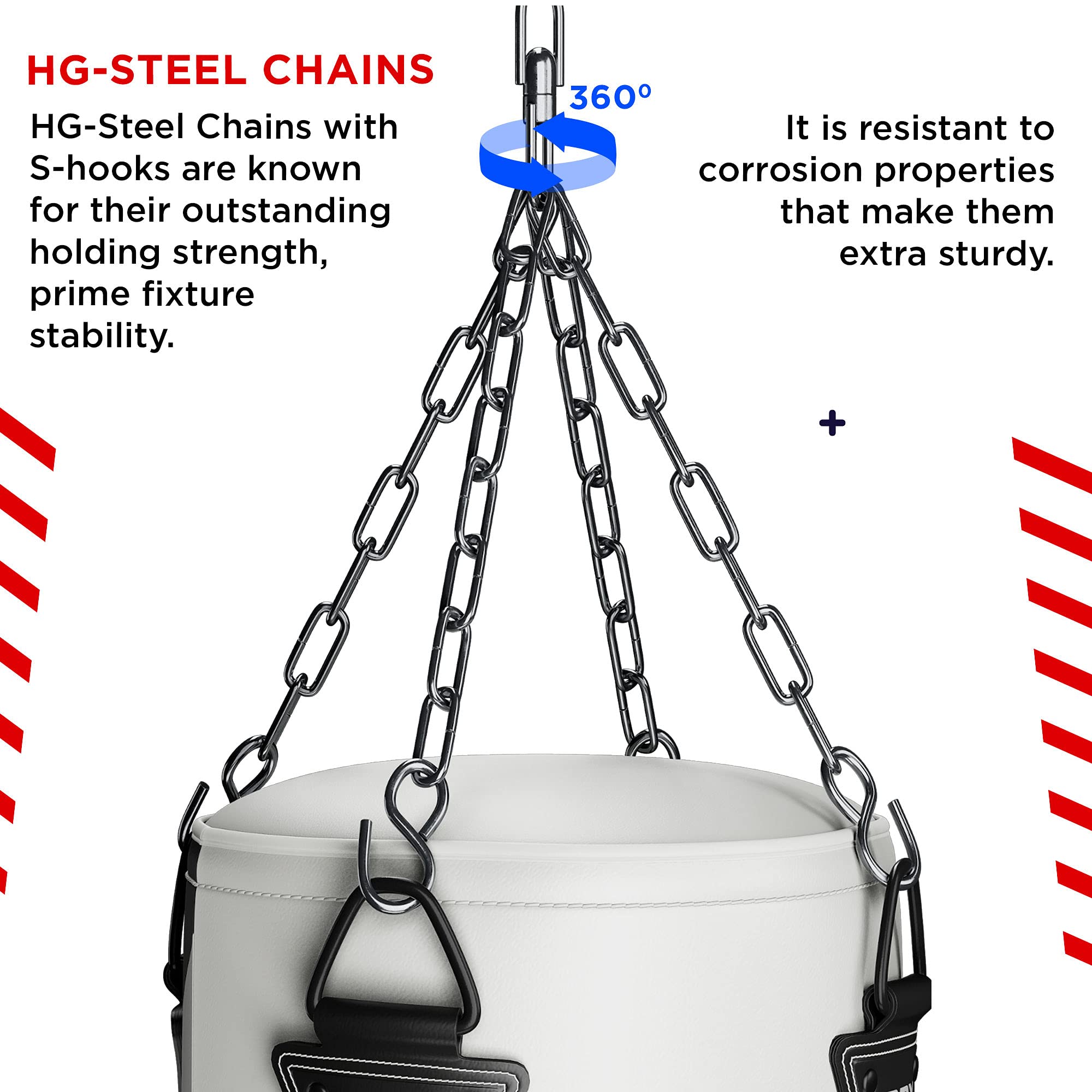 RDX 8PC Punching Bag 5ft 4ft Heavy Filled Set, Non Tear Maya Hide