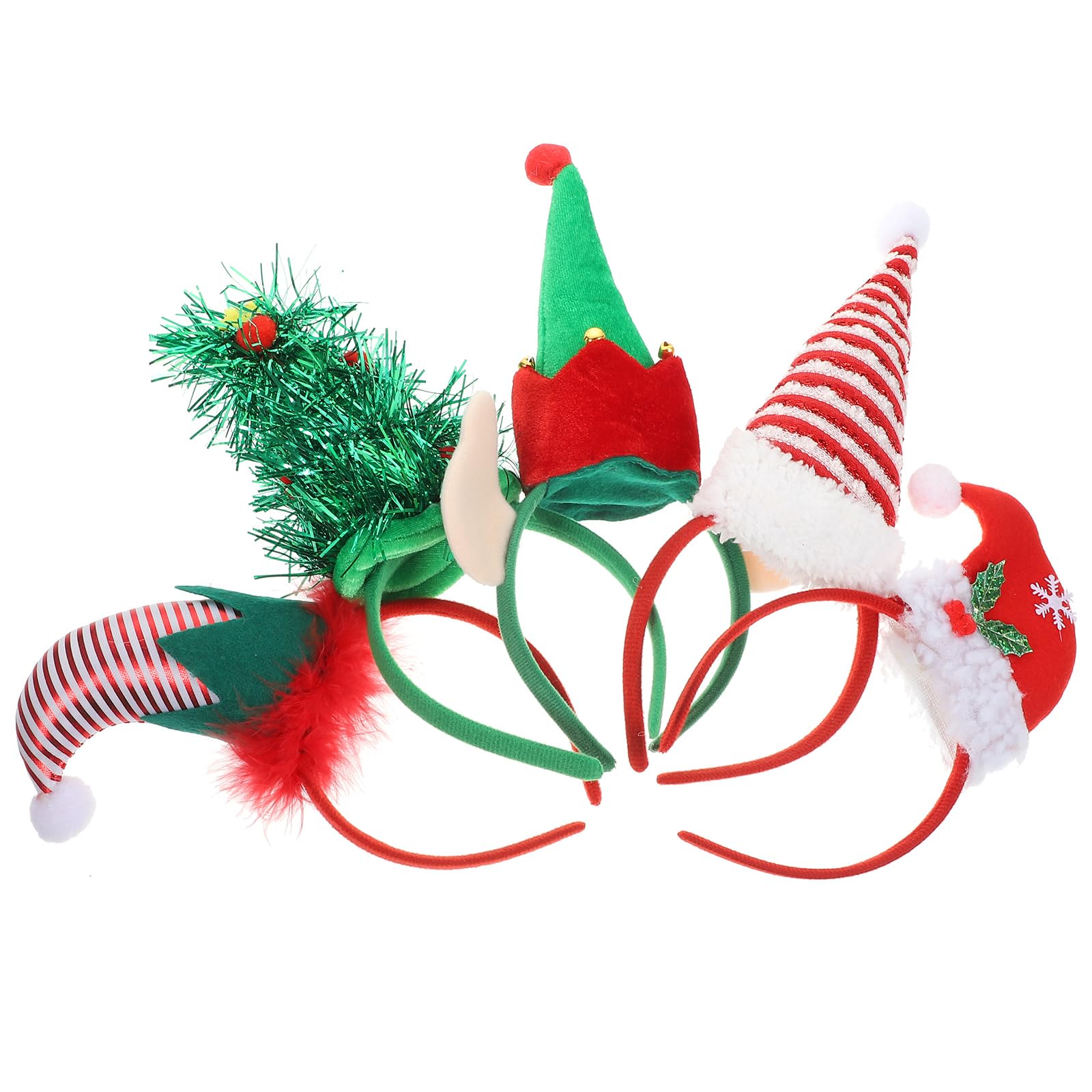 Beavorty5pcs Christmas Headband Hair Ties for Women's Hair Halloween Clothes Red Decor Christmas Party Headbands Reindeer Antlers Christmas Fascinator Headband Festival Headdress Prop
