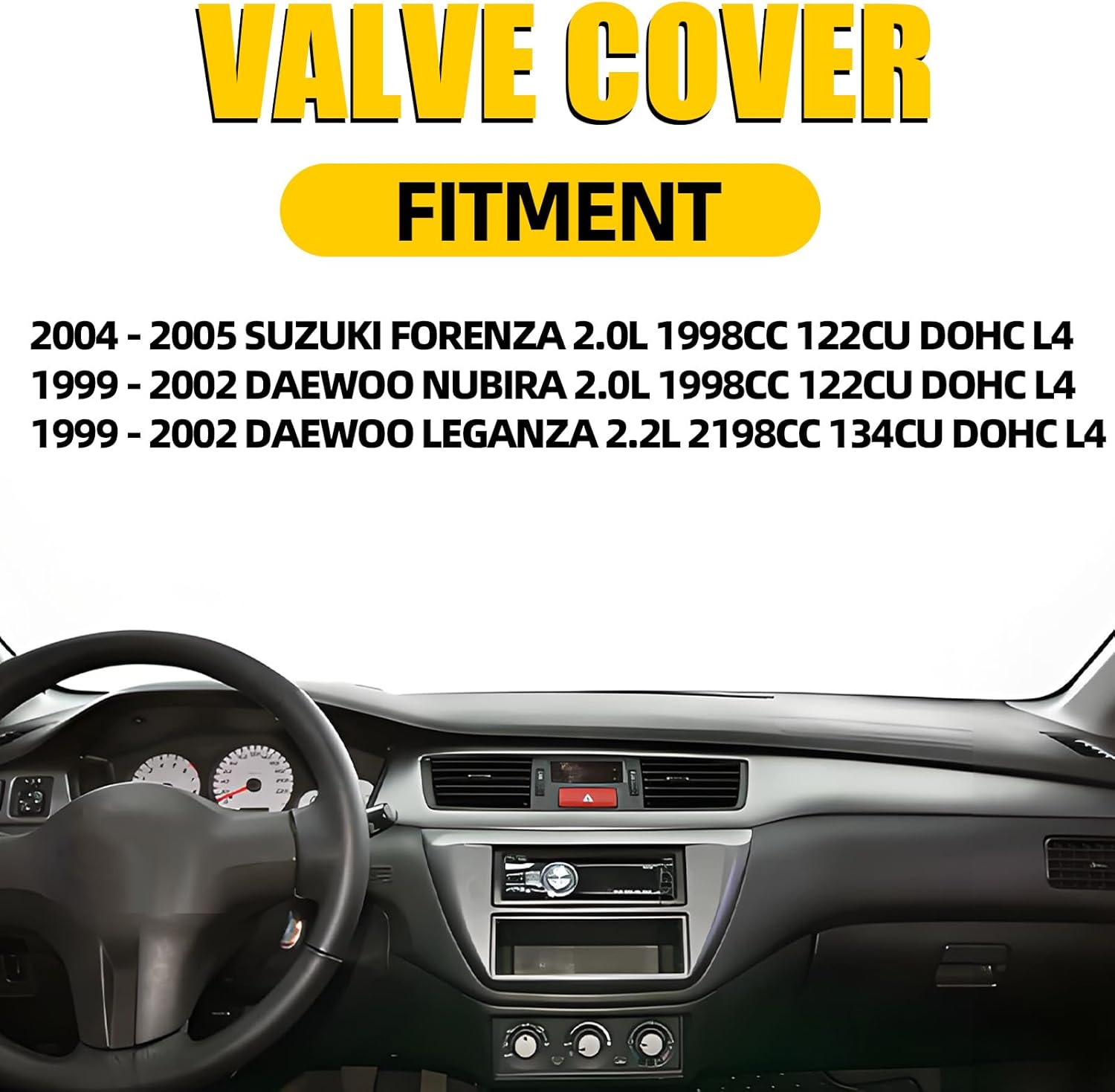 Engine Valve Cover Compatible with 1999-2005 Suzuki Forenza Daewoo Nubira Leganza 2.2L 2.0L OE 1117085Z02 11170-85z02