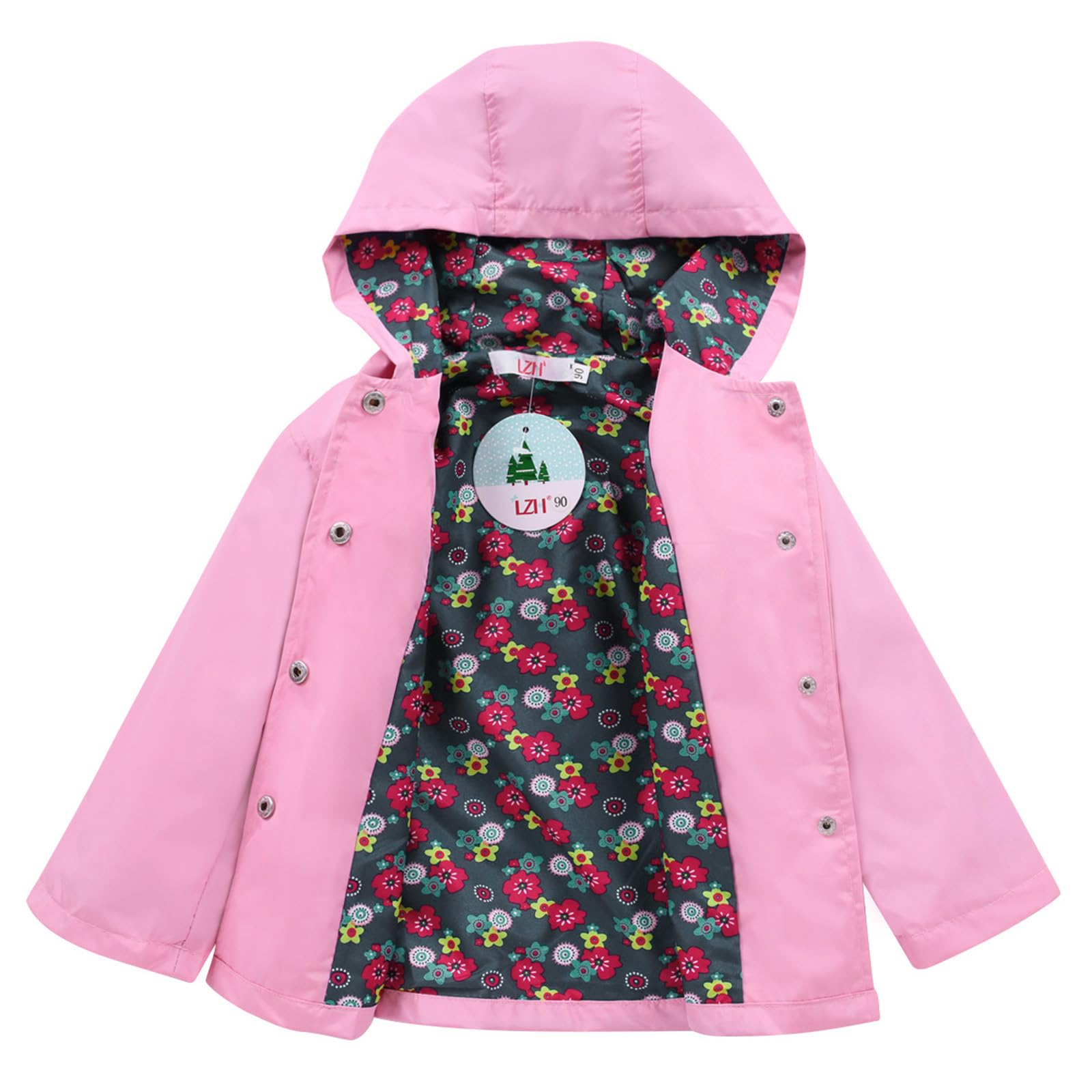 LZH - Chubasquero para niñas, impermeable, con capucha, chaqueta y pantalones, 2 piezas, conjunto de ropa para exteriores