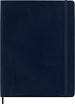 Moleskine Classic Notebook, Soft Cover, XL (7.5" x 9.5") Ruled/Lined, Sapphire Blue, 192 Pages