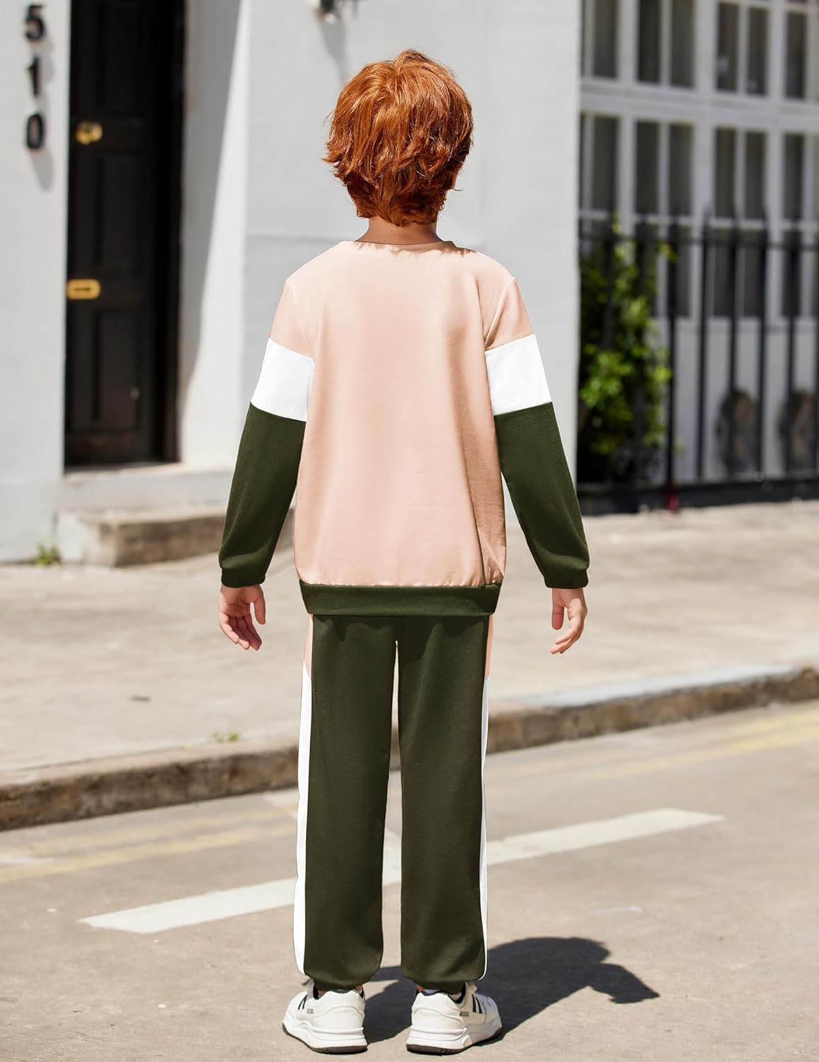 Arshiner Boys Clothes Color Block Sweatshirt & Casual Pants 2Pcs Fall Winter Outfits Set for Kids 2-12 Years - Image 5