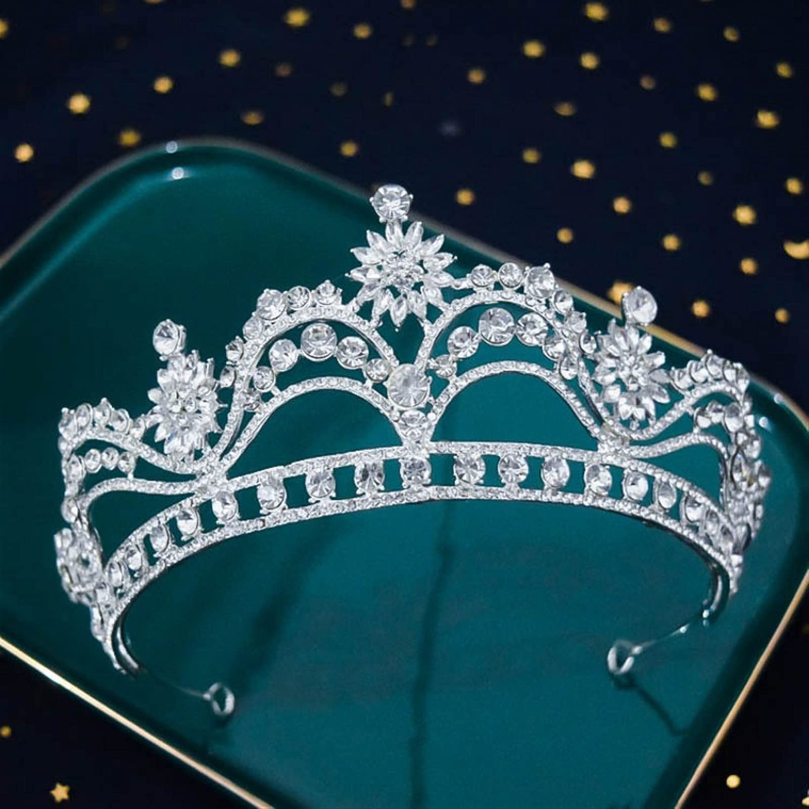 Ręcznie robione kryształowe kwiaty tiary ślubne korony Rhinestone korowód Prom Diadem panna młoda z pałąkiem na głowę ślubne akcesoria do włosów obręcz do włosów